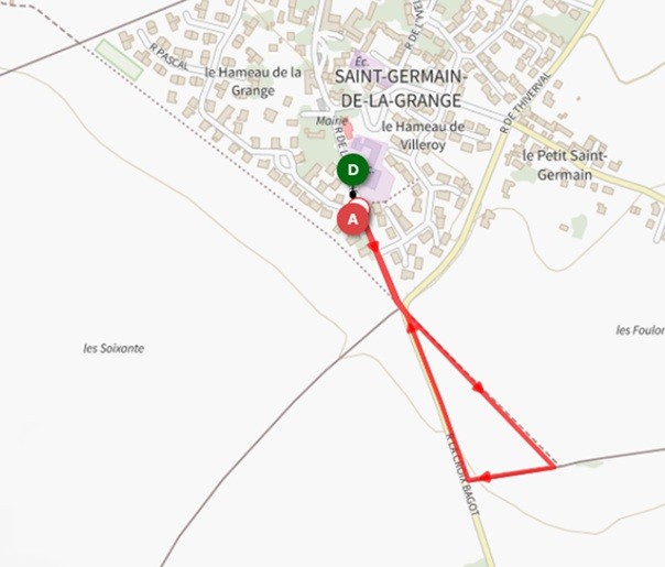 Plan du parcours 1000 m