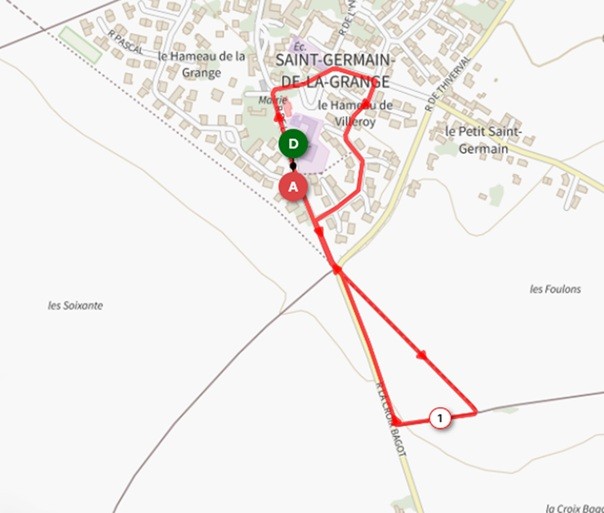 Plan du parcours 1500 m